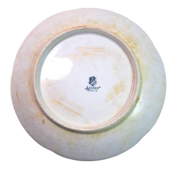 Antique J&C Louise Bavaria 1898-1923 White Brown Green Pine Cones Scalloped - Picture 8 of 12